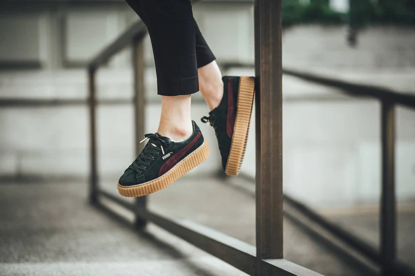 PUMA X RIHANNA SUEDE CREEPERS BORDEAUX GREEN