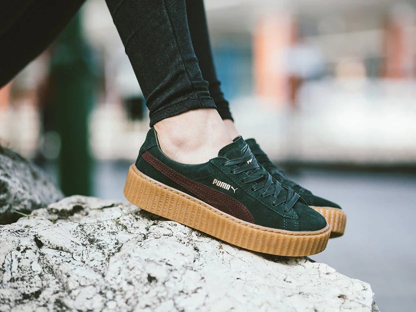 PUMA X RIHANNA SUEDE CREEPERS BORDEAUX GREEN