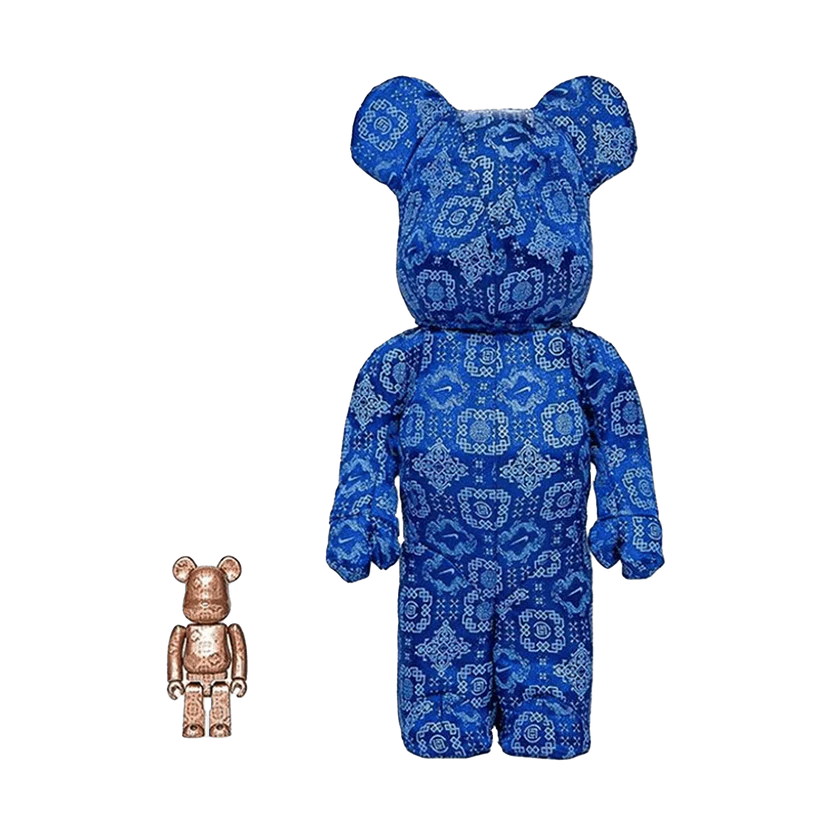 BEARBRICK X CLOT X NIKE 100% &amp; 400% SET “ROYALE UNIVERSITY BLUE SILK”