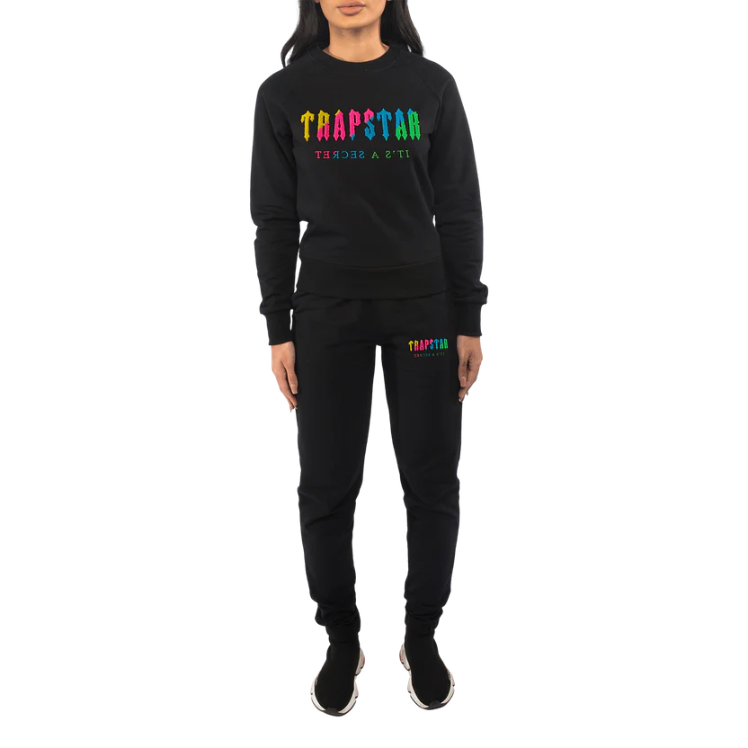 TRAPSTAR WMNS CHENILLE DECODED HOODED TRACKSUIT - CANDY FLAVOURS EDITION BLACK