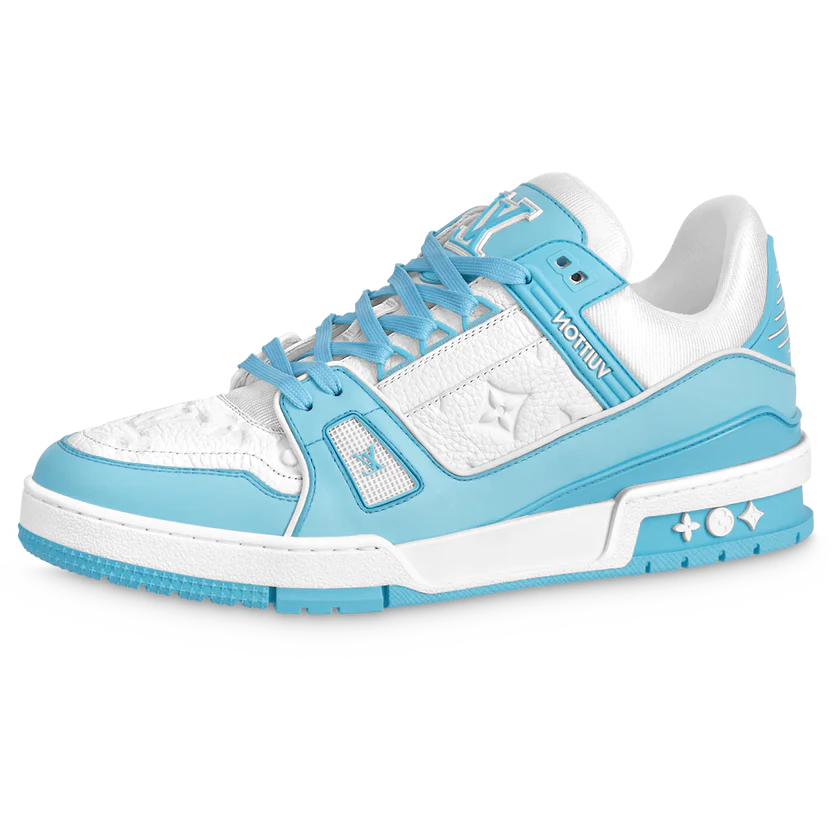 LOUIS VUITTON TRAINER LOW WHITE SKY BLUE