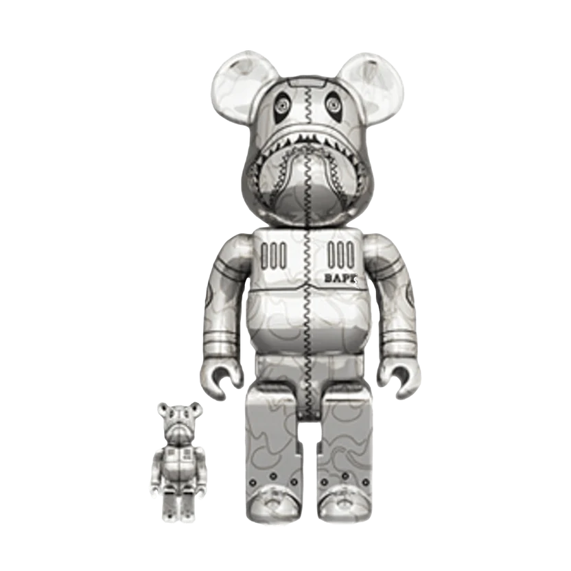 BEARBRICK X BAPE X HAJIME SORAYAMA CAMO SHARK 100% &amp; 400% SET &