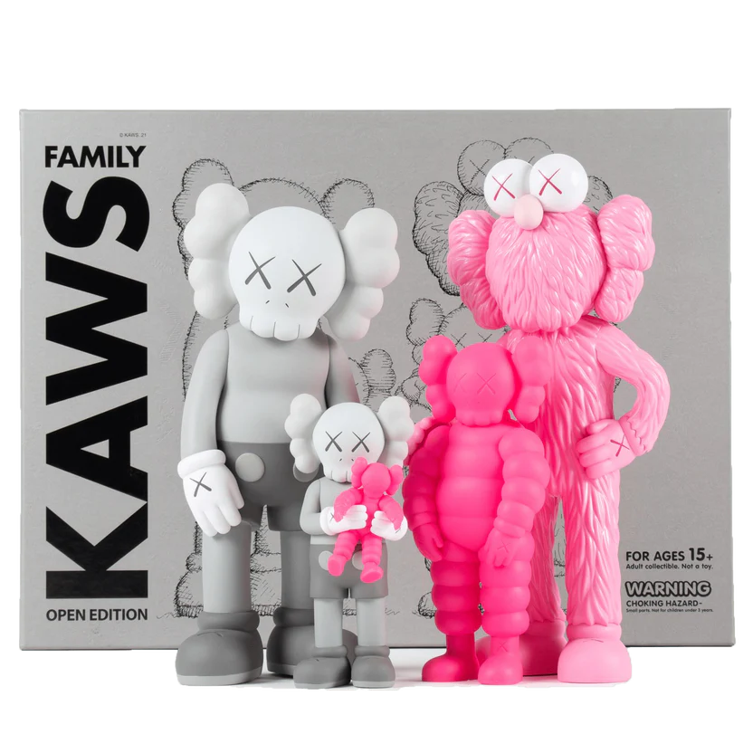 KAWS FAMILY VINYL FIGURES GREY/PINK