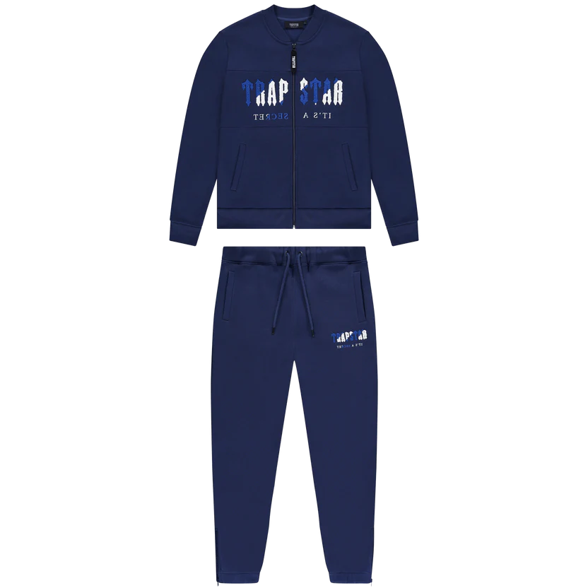 TRAPSTAR DECODED ZIP TRACKSUIT - NAVY/DAZZLING BLUE/BLACK