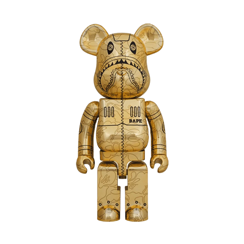 BEARBRICK X BAPE X HAJIME SORAYAMA CAMO SHARK 1000% “GOLD”