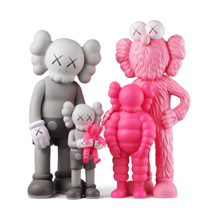 KAWS FAMILY VINYL FIGURES GREY/PINK