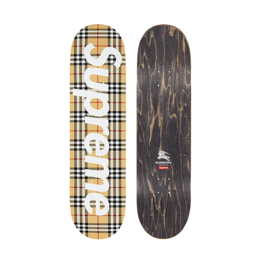 SUPREME X BURBERRY SKATEBOARD DECK BEIGE