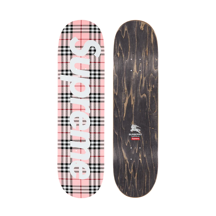 SUPREME X BURBERRY SKATEBOARD DECK PINK