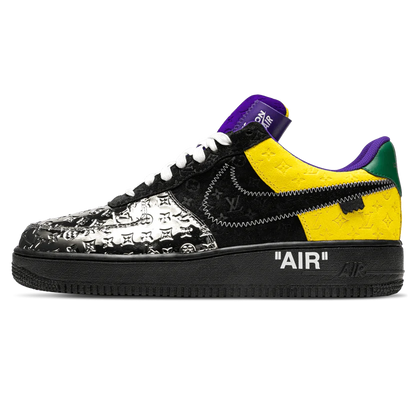 LOUIS VUITTON NIKE AIR FORCE 1 LOW BY VIRGIL ABLOH BLACK METALLIC SILVER