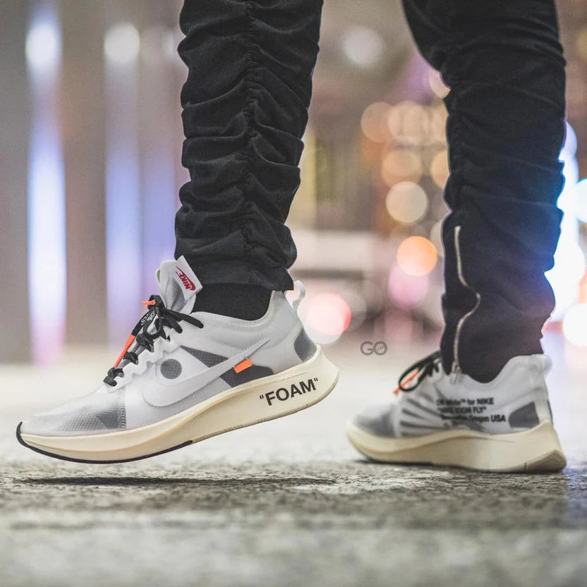 OFF-WHITE X NIKE ZOOM FLY ‘WHITE-WHITE MUSLIN