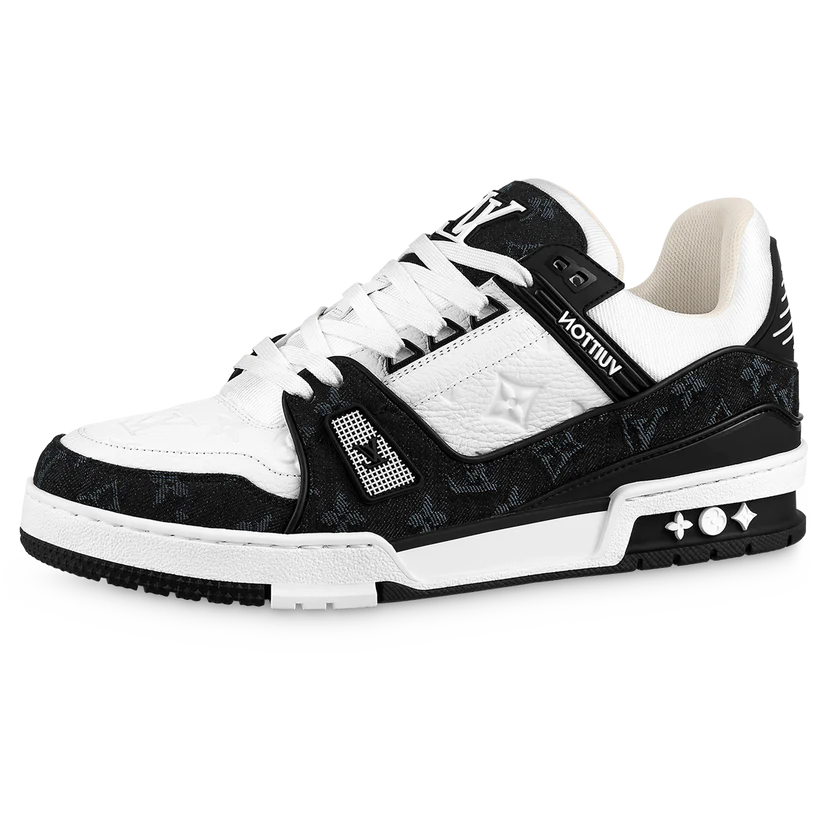 LOUIS VUITTON LV TRAINER WHITE BLACK WHITE